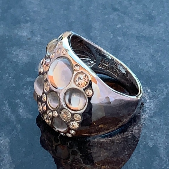 Lia Sophia Silver Tone Rock Candy Bubble Bling Chinky Statement Ring, Size 8-1/2 - Picture 4 of 7